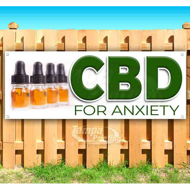CBD for Anxiety 13 oz Banner Heavy-Duty Vinyl Single-Sided with Metal Grommets 